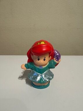 Fisher Price Little People Disney Princess Ariel Figure holding a Purple Shell